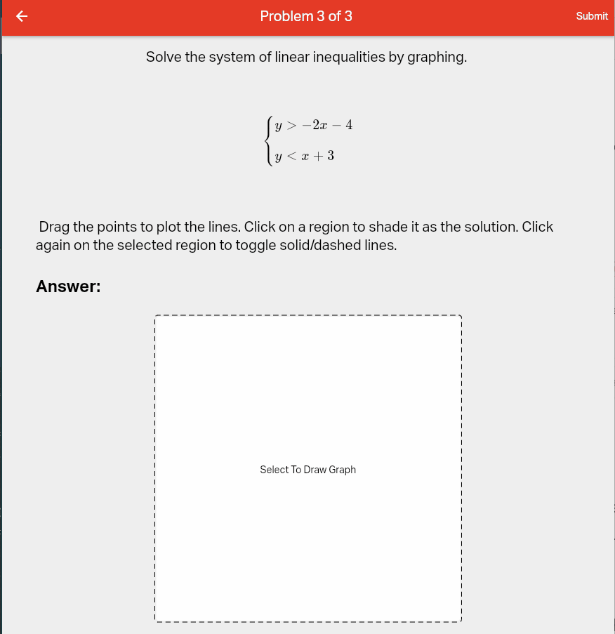 User answers a systems of equations question to highlight the overlapping solution. They submit a common mistake and get feedback to guide them into the correct answer.