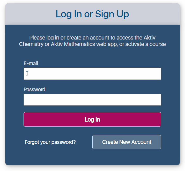 User is on the login page where the user enters login email and password then selects login. The screen changes to a list of courses and they select Launch Web App.