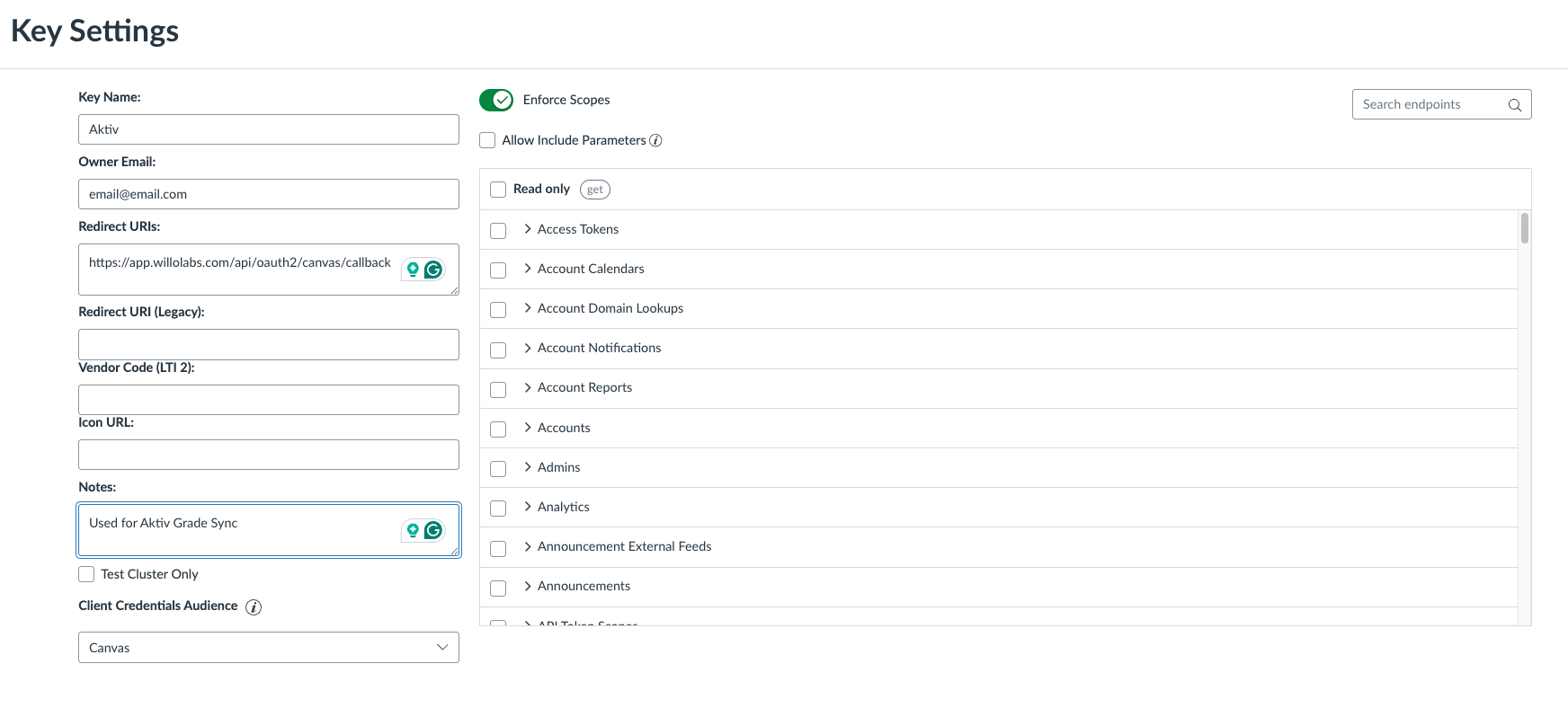 LMS ADMINISTRATOR: API Multi-column Sync Setup for Canvas