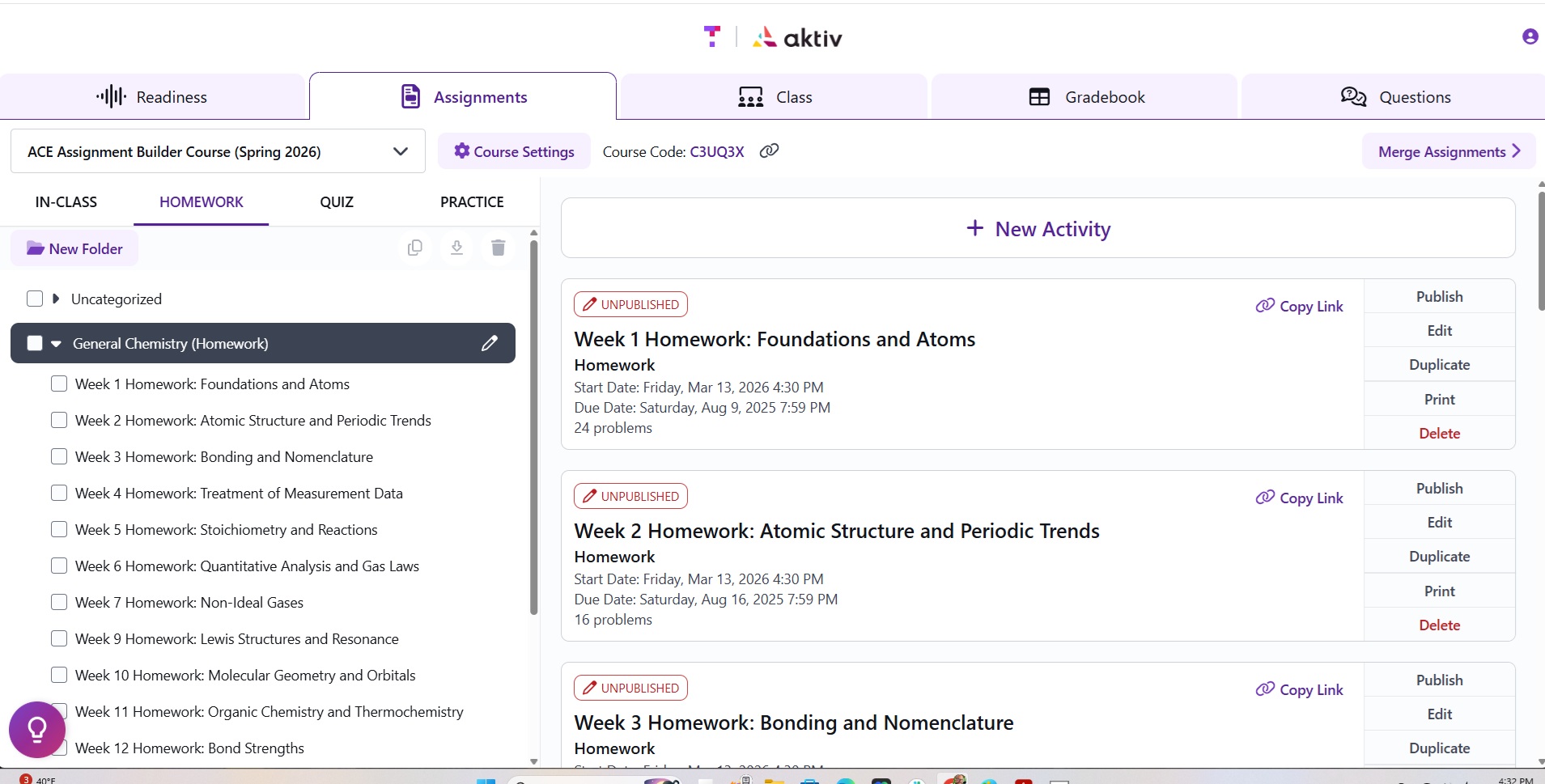 Ace Assignment Builder (Beta)