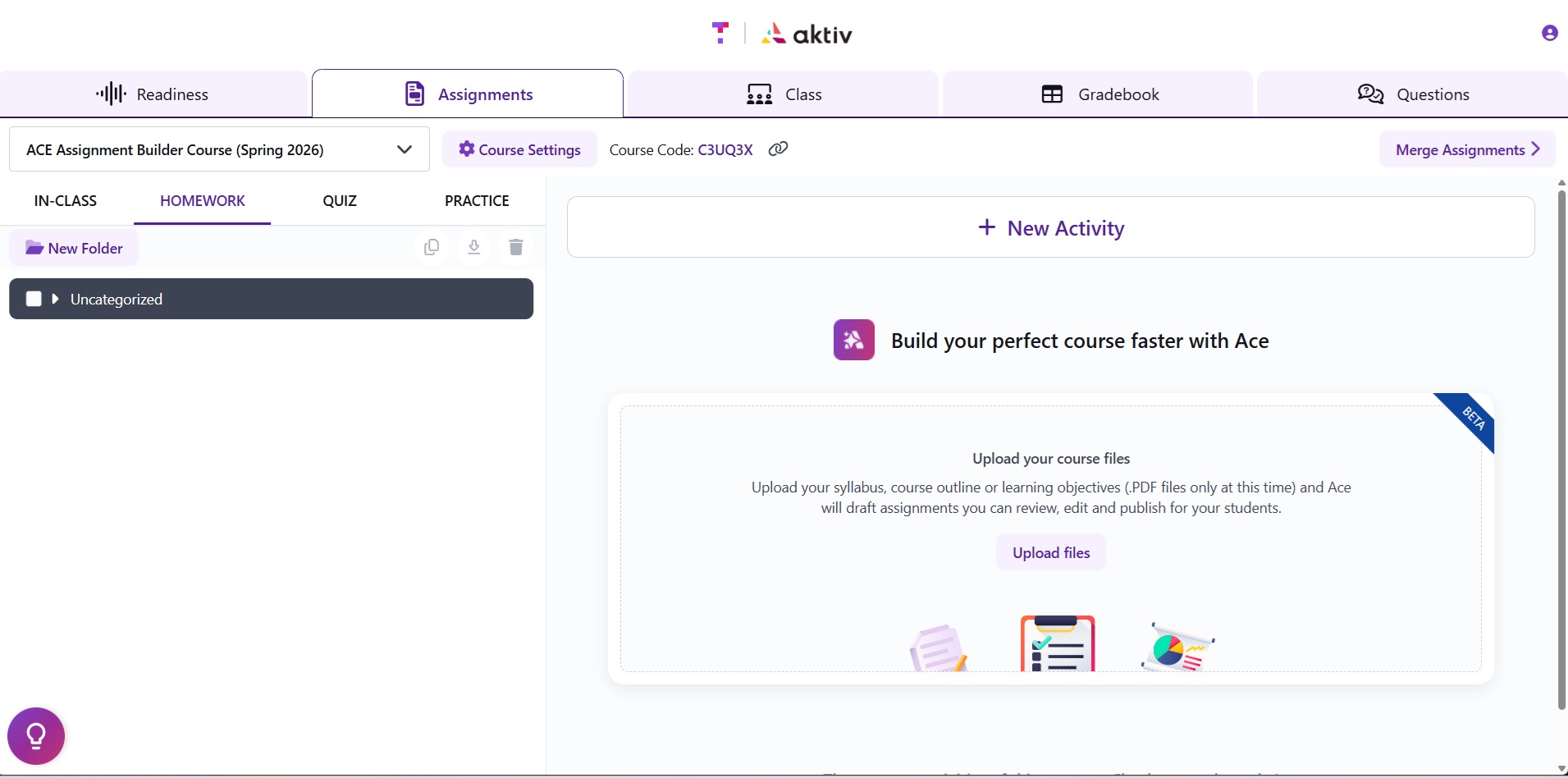 Ace Assignment Builder (Beta)